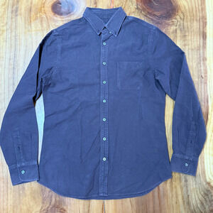 Wings + Horns Shirt Mens M Button Up L/S Cotton Purple Casual JJ26